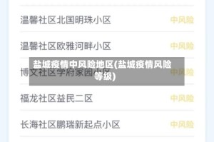 盐城疫情中风险地区(盐城疫情风险等级)