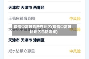 疫情中高风险所在地区(疫情中高风险地区包括哪里)