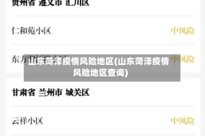 山东菏泽疫情风险地区(山东菏泽疫情风险地区查询)