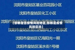【邯郸是否疫情风险地区,邯郸是疫情风险区吗】
