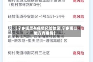【宁乡哪里有疫情风险地区,宁乡哪些地方有疫情】