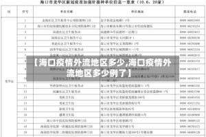 【海口疫情外流地区多少,海口疫情外流地区多少例了】