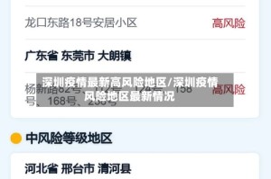 深圳疫情最新高风险地区/深圳疫情风险地区最新情况
