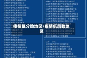 疫情低分险地区/疾情低风险地区