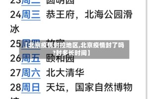 【北京疫情封控地区,北京疫情封了吗?封多长时间】