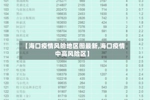【海口疫情风险地区图最新,海口疫情中高风险区】