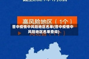 晋中疫情中风险地区名单(晋中疫情中风险地区名单查询)
