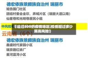 【超过800的疫情地区,疫情超过多少算高风险】