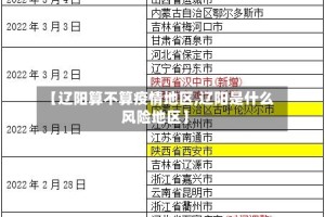 【辽阳算不算疫情地区,辽阳是什么风险地区】