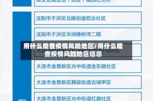 用什么能查疫情风险地区/用什么能查疫情风险地区信息