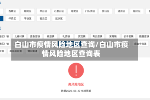 白山市疫情风险地区查询/白山市疫情风险地区查询表
