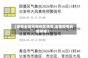 【疫情全国风险地区清零,全国疫情风险降级】