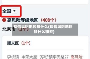 疫情风险地区缺什么(疫情风险地区缺什么物资)