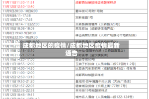 成都地区的疫情/成都地区疫情最新通告