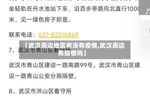 【武汉周边地区有没有疫情,武汉周边有疫情吗】