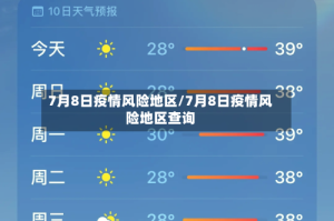 7月8日疫情风险地区/7月8日疫情风险地区查询