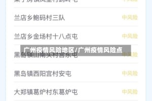 广州疫情风险地区/广州疫情风险点