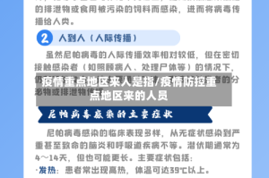疫情重点地区来人是指/疫情防控重点地区来的人员