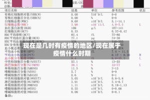 现在是几时有疫情的地区/现在属于疫情什么时期