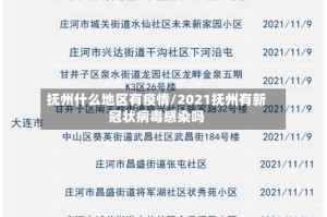 抚州什么地区有疫情/2021抚州有新冠状病毒感染吗