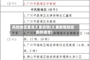 风险地区查询太康疫情(太康疫情防控最新通告)