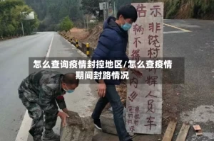 怎么查询疫情封控地区/怎么查疫情期间封路情况