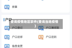查询疫情地区软件(查询当地疫情)