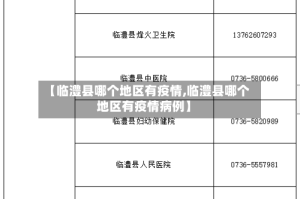 【临澧县哪个地区有疫情,临澧县哪个地区有疫情病例】
