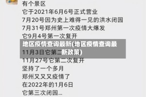 地区疫情查询最新(地区疫情查询最新政策)