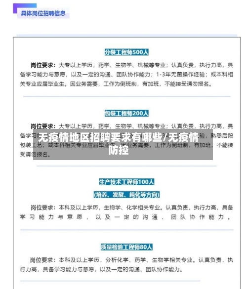 无疫情地区招聘要求有哪些/无疫情防控-第1张图片