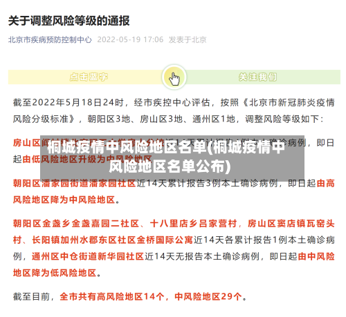 桐城疫情中风险地区名单(桐城疫情中风险地区名单公布)-第1张图片