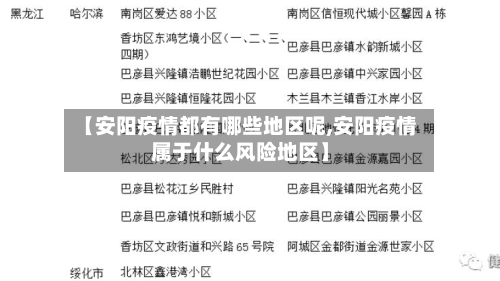 【安阳疫情都有哪些地区呢,安阳疫情属于什么风险地区】-第1张图片