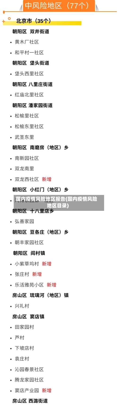 国内疫情风险地区报告(国内疫情风险地区目录)-第2张图片