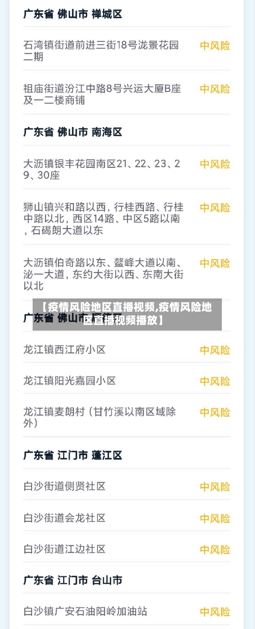 【疫情风险地区直播视频,疫情风险地区直播视频播放】-第2张图片