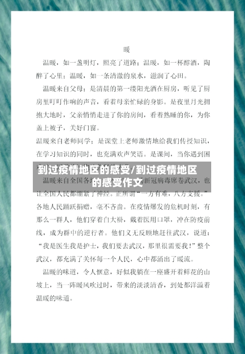 到过疫情地区的感受/到过疫情地区的感受作文-第1张图片