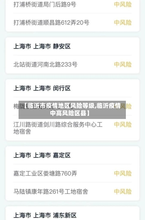 【临沂市疫情地区风险等级,临沂疫情中高风险区县】-第1张图片