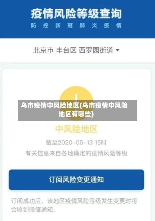 乌市疫情中风险地区(乌市疫情中风险地区有哪些)-第2张图片