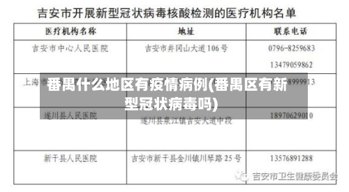 番禺什么地区有疫情病例(番禺区有新型冠状病毒吗)-第1张图片