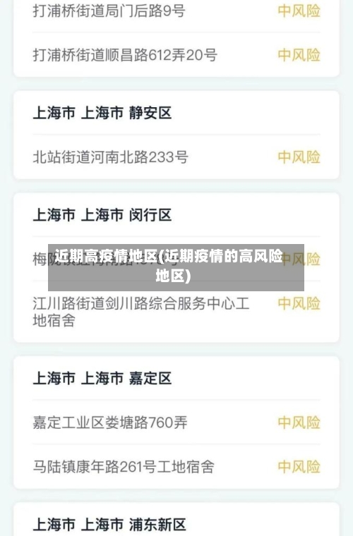 近期高疫情地区(近期疫情的高风险地区)-第1张图片