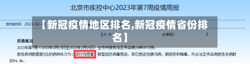 【新冠疫情地区排名,新冠疫情省份排名】-第1张图片