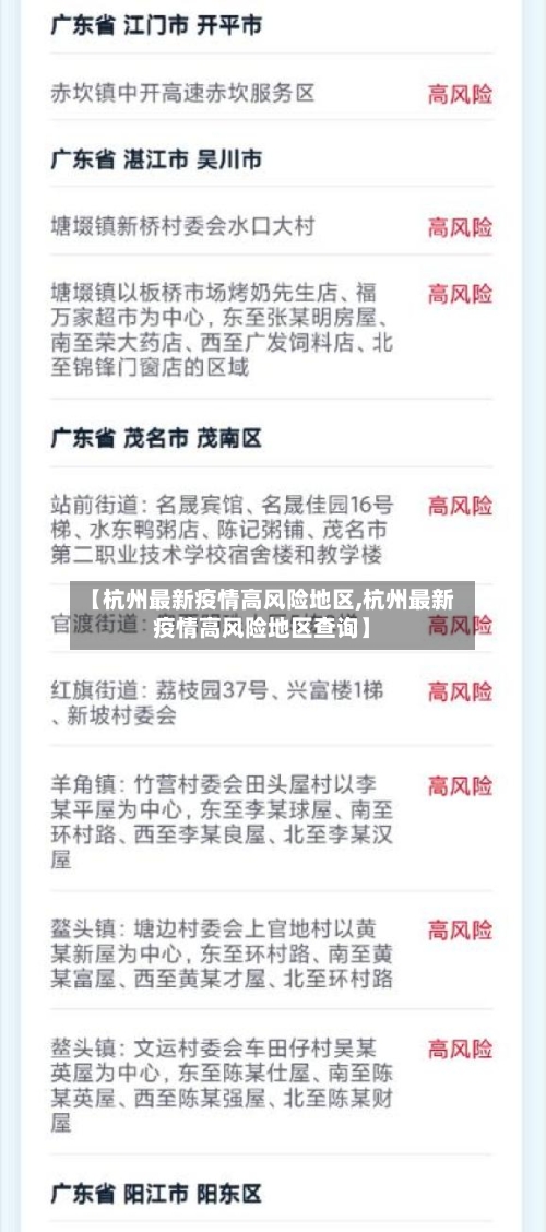【杭州最新疫情高风险地区,杭州最新疫情高风险地区查询】-第1张图片