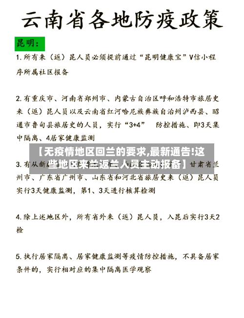 【无疫情地区回兰的要求,最新通告!这些地区来兰返兰人员主动报备】-第1张图片