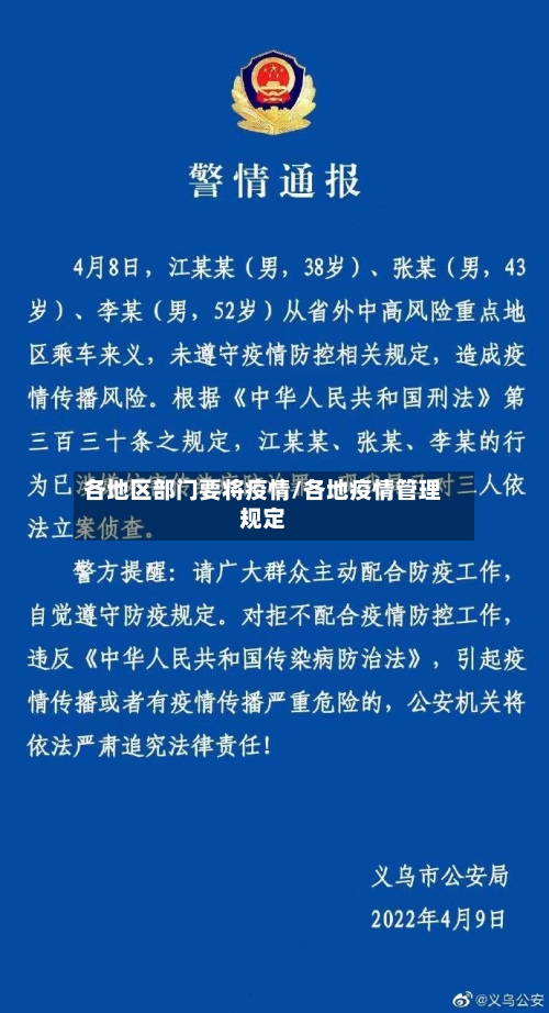 各地区部门要将疫情/各地疫情管理规定-第1张图片