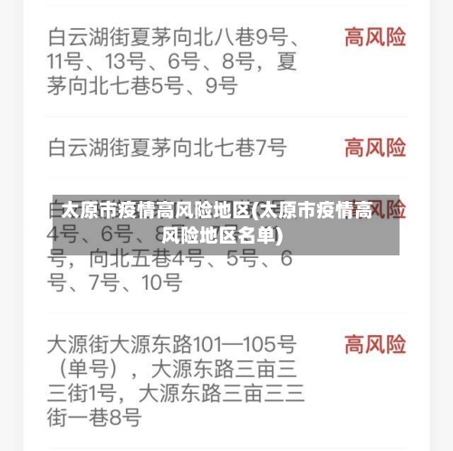 太原市疫情高风险地区(太原市疫情高风险地区名单)-第1张图片