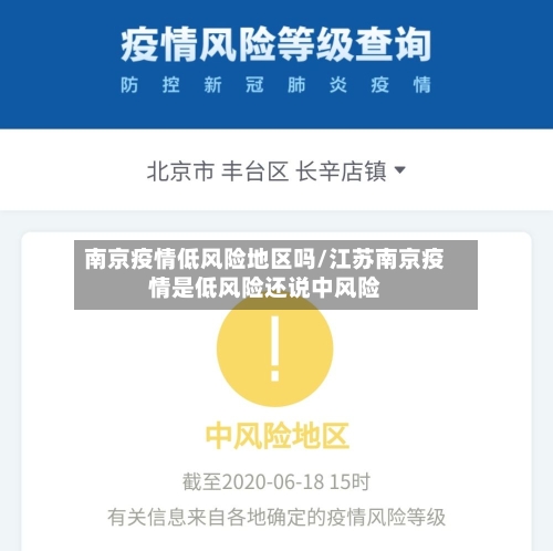 南京疫情低风险地区吗/江苏南京疫情是低风险还说中风险-第1张图片